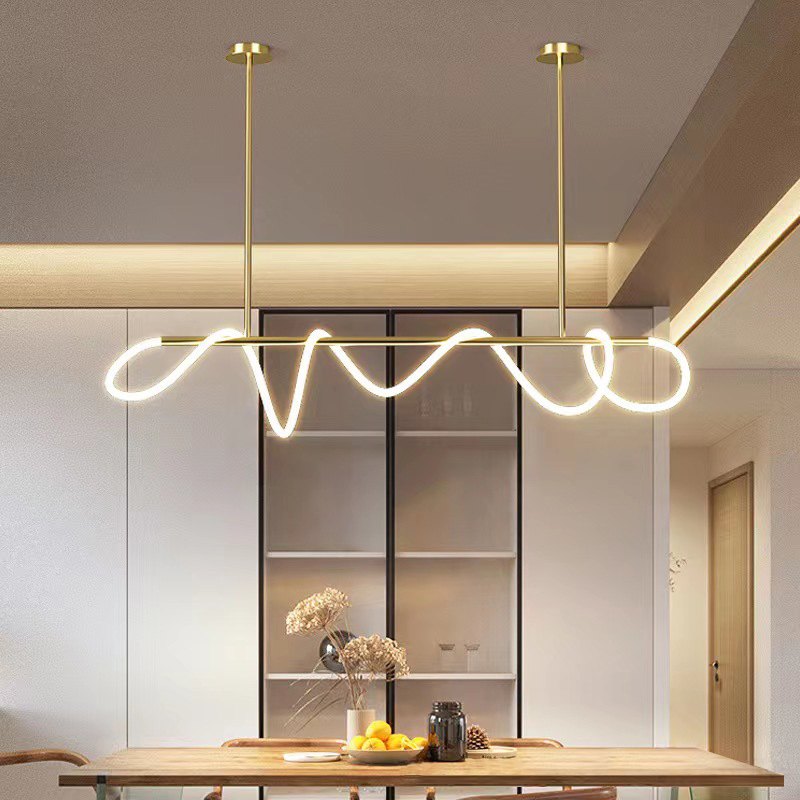Nuvlight Modern Long Hose Led Pendant Light for Dining Room