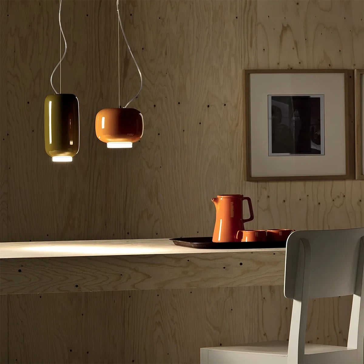 Nuvlight Modern Colored Glass Lantern Pendant Light