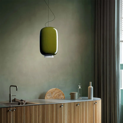 Nuvlight Modern Colored Glass Lantern Pendant Light