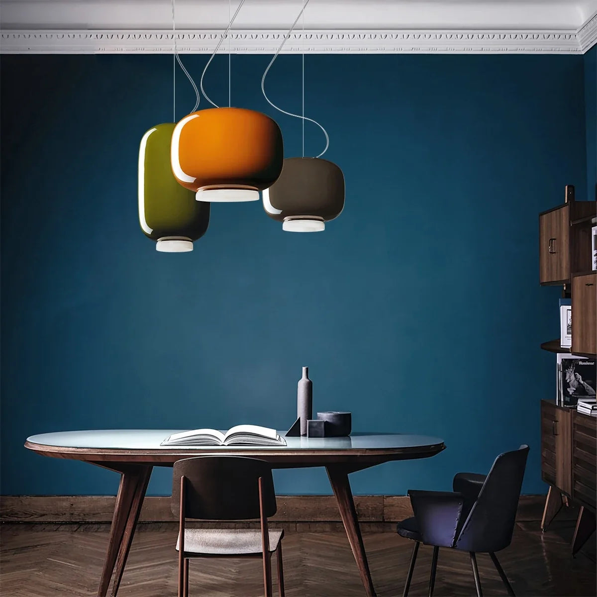 Nuvlight Modern Colored Glass Lantern Pendant Light