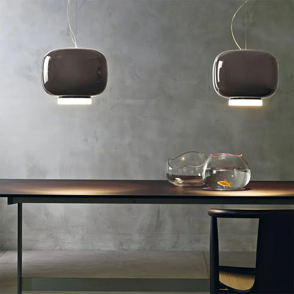 Nuvlight Modern Colored Glass Lantern Pendant Light