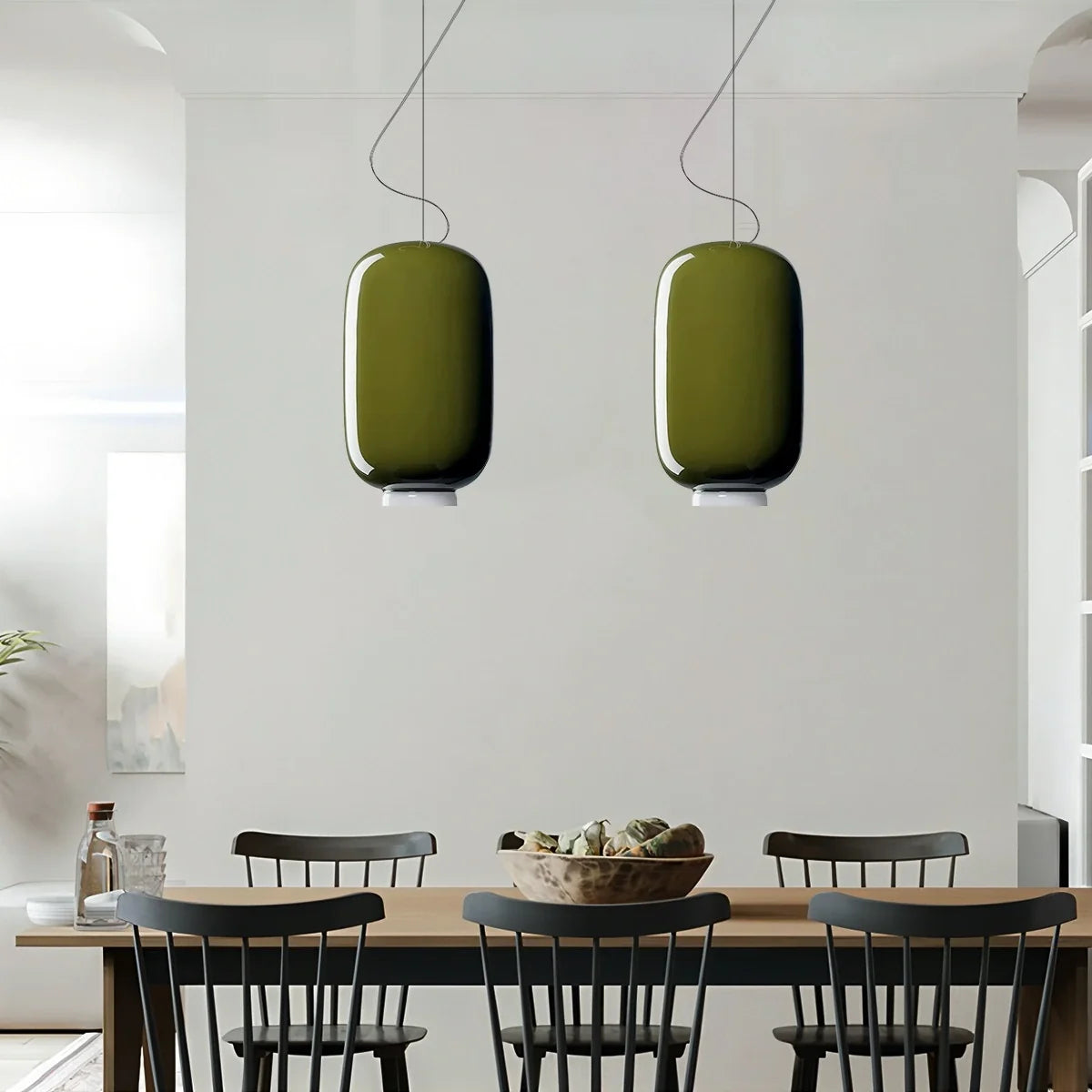 Nuvlight Modern Colored Glass Lantern Pendant Light