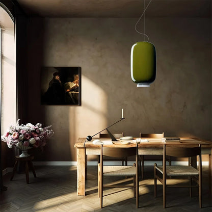 Nuvlight Modern Colored Glass Lantern Pendant Light