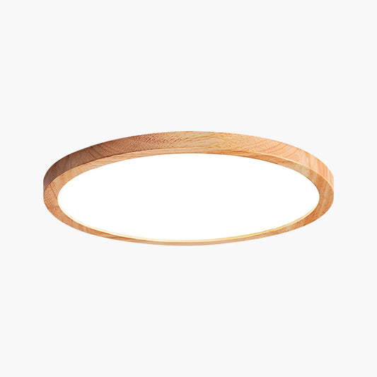 Nuvlight Modern Wood Round Ceiling Light for Bedroom