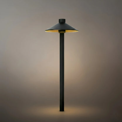 Irondale Modern Black Hooded Outdoor Path Light – Waterproof Garden Lighting