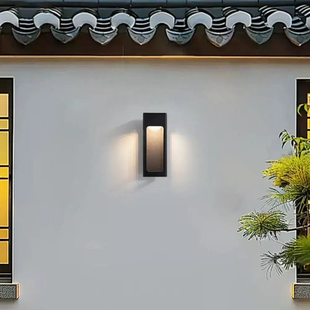 Irondale Modern Outdoor Wall Sconce – Metal Lantern with Sensor for Exterior Wall