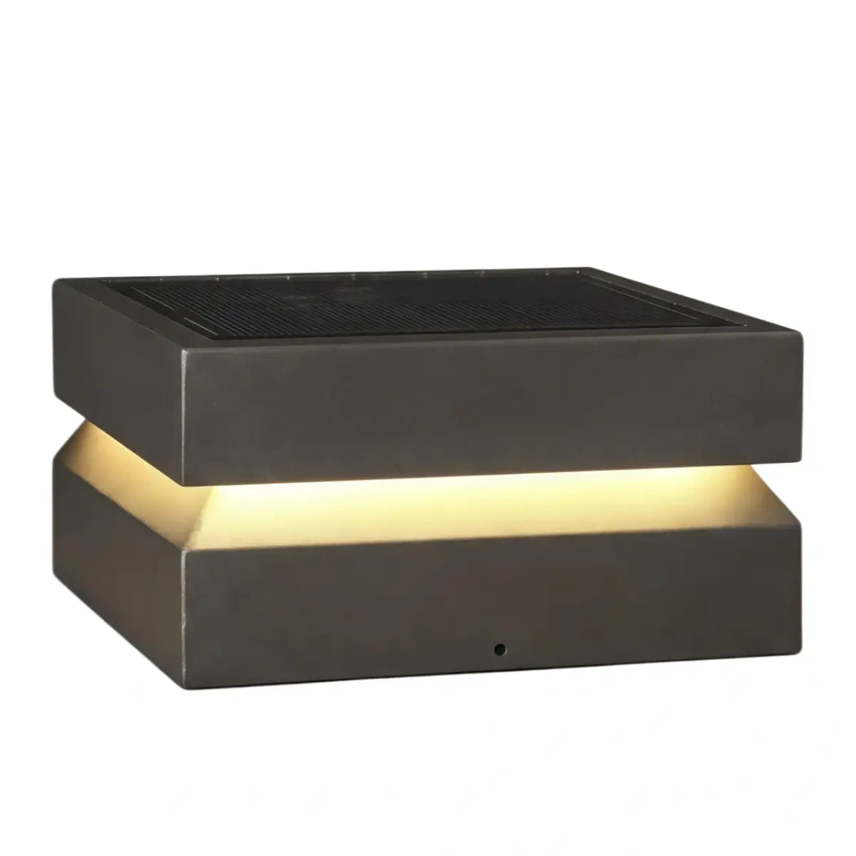 Arcato Modern Concave Solar Outdoor Pillar Lights – Black Metal for Garden/Pathway