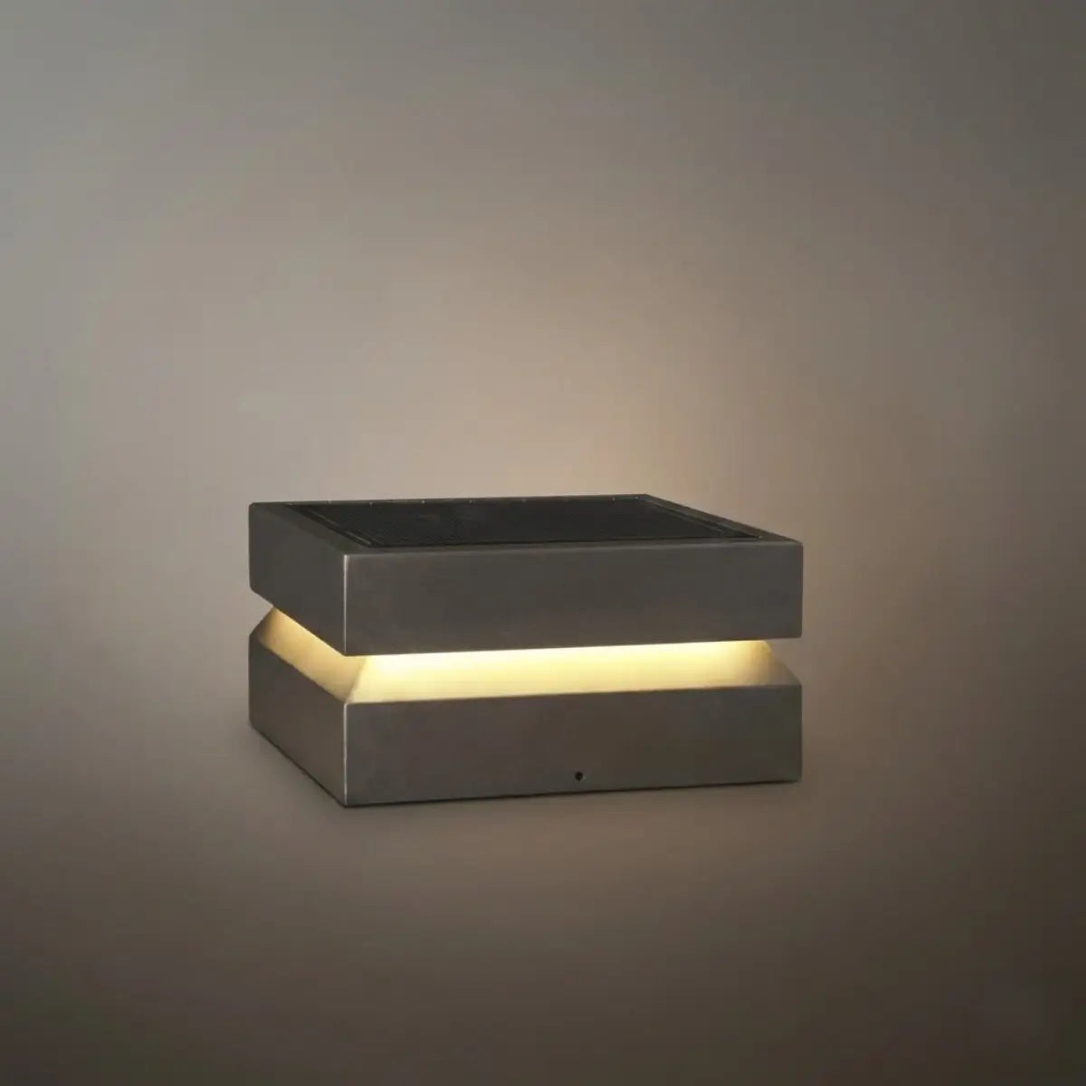 Nuvlight Concave Solar Outdoor Pillar Lights – Black Metal