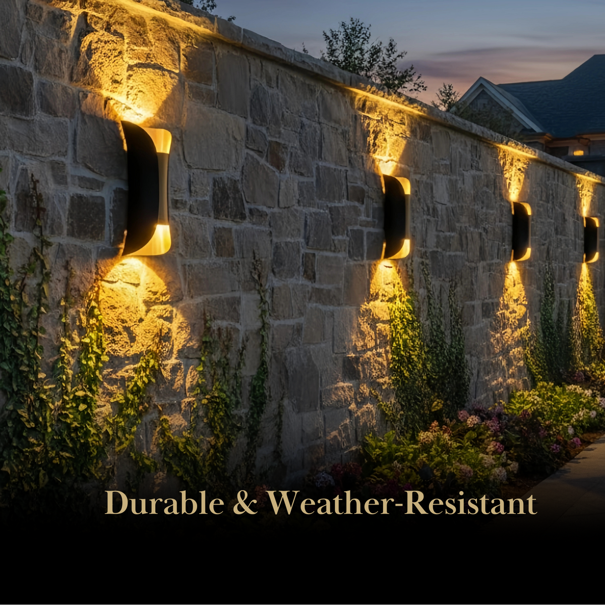 Irondale Modern Curved LED Outdoor Wall Sconce – Wall-Mounted Fixture for Courtyard/Patio