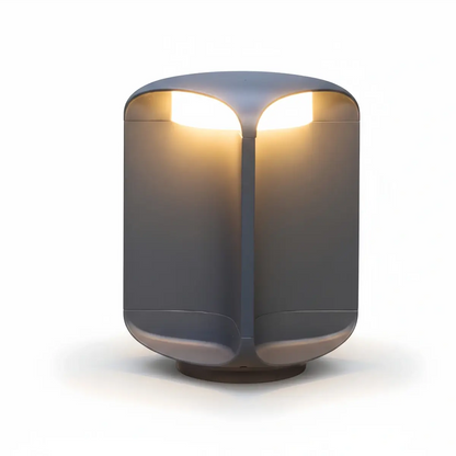 Stellar Modern Cylindrical Outdoor Floor Lamp – Black or Grey Metal & Glass Fixture