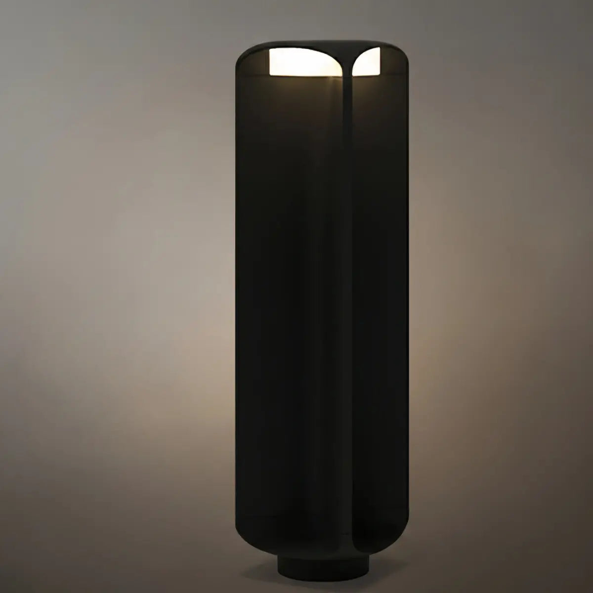 Nuvlight Modern Cylindrical Outdoor Floor Lamp – Black or Grey Metal & Glass Fixture