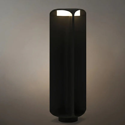Nuvlight Modern Cylindrical Outdoor Floor Lamp – Black or Grey Metal & Glass Fixture