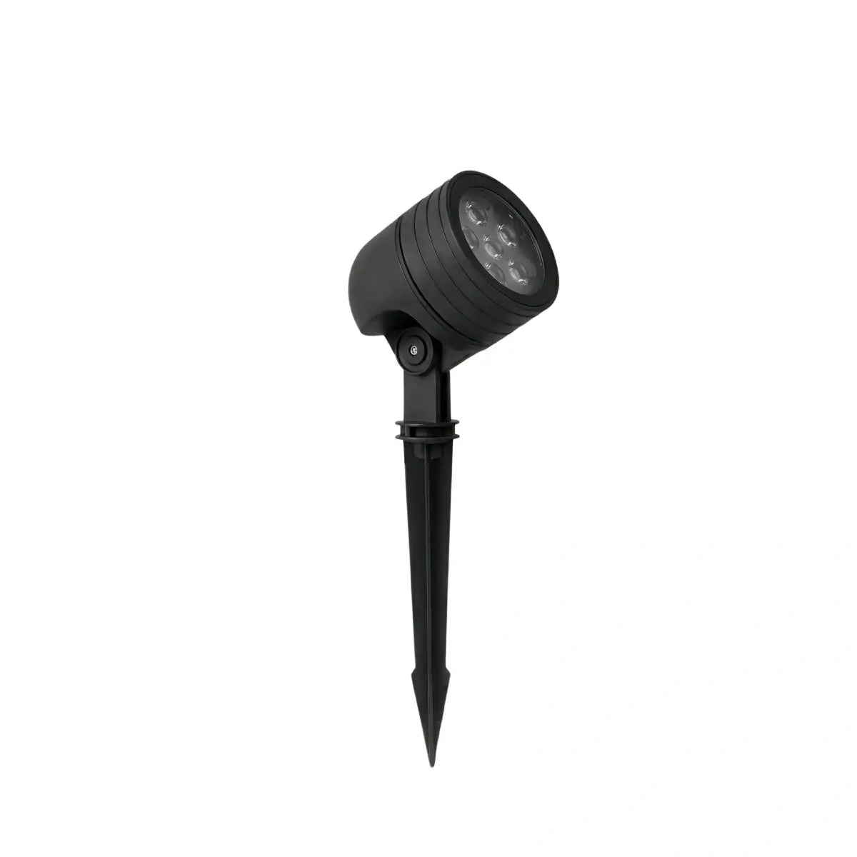 Irondale Modern Cylindrical Outdoor Ground Light – Black Metal/Glass for Garden