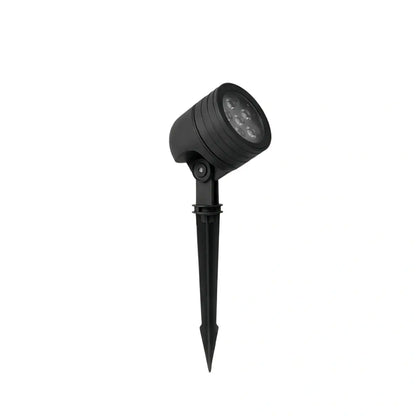 Irondale Modern Cylindrical Outdoor Ground Light – Black Metal/Glass for Garden