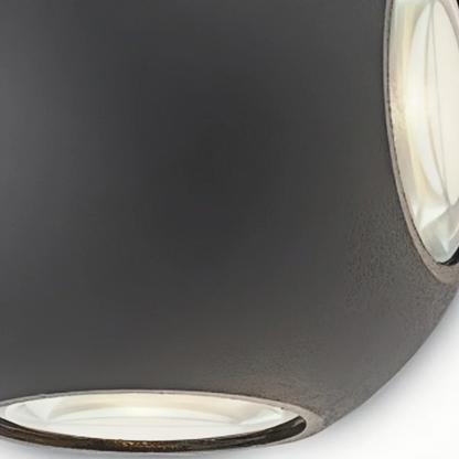 Irondale Modern Globular Outdoor Wall Lamp - Black Metal for Garden