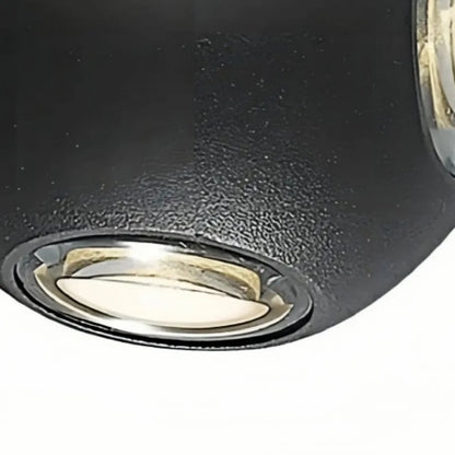 Irondale Modern Globular Outdoor Wall Lamp - Black Metal for Garden