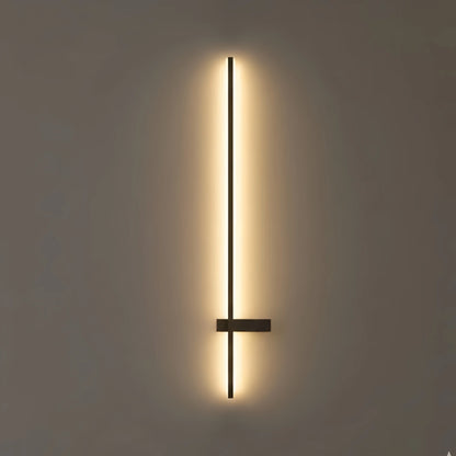Nuvlight Modern Linear LED Wall Lamp – Black Solar & Sensor Light Outdoor