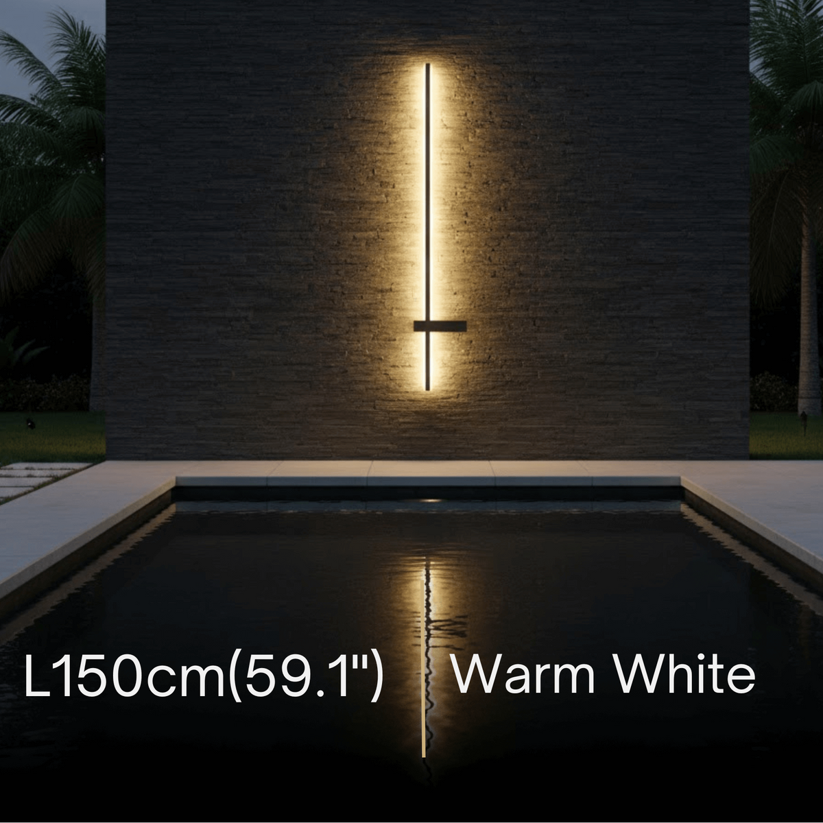 Arcato Modern Linear LED Wall Lamp – Black Solar & Sensor Light Outdoor