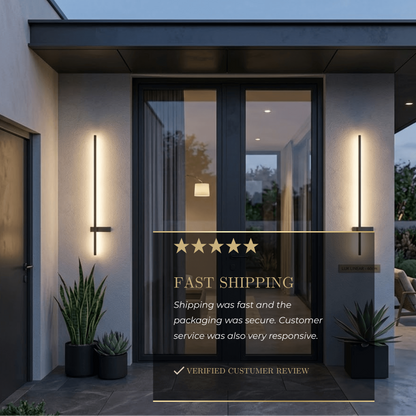 Arcato Modern Linear LED Wall Lamp – Black Solar & Sensor Light Outdoor
