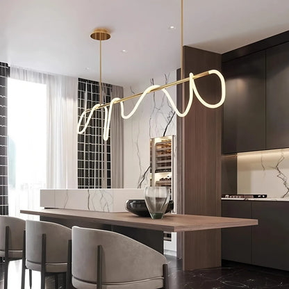 Nuvlight Modern Long Hose Led Pendant Light for Dining Room