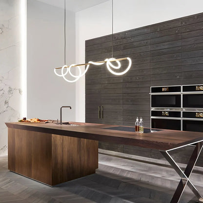 Nuvlight Modern Long Hose Led Pendant Light for Dining Room