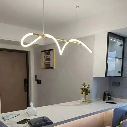 Nuvlight Modern Long Hose Led Pendant Light for Dining Room