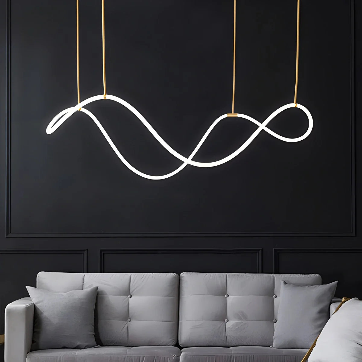 Nuvlight Modern Long Hose Led Pendant Light for Dining Room