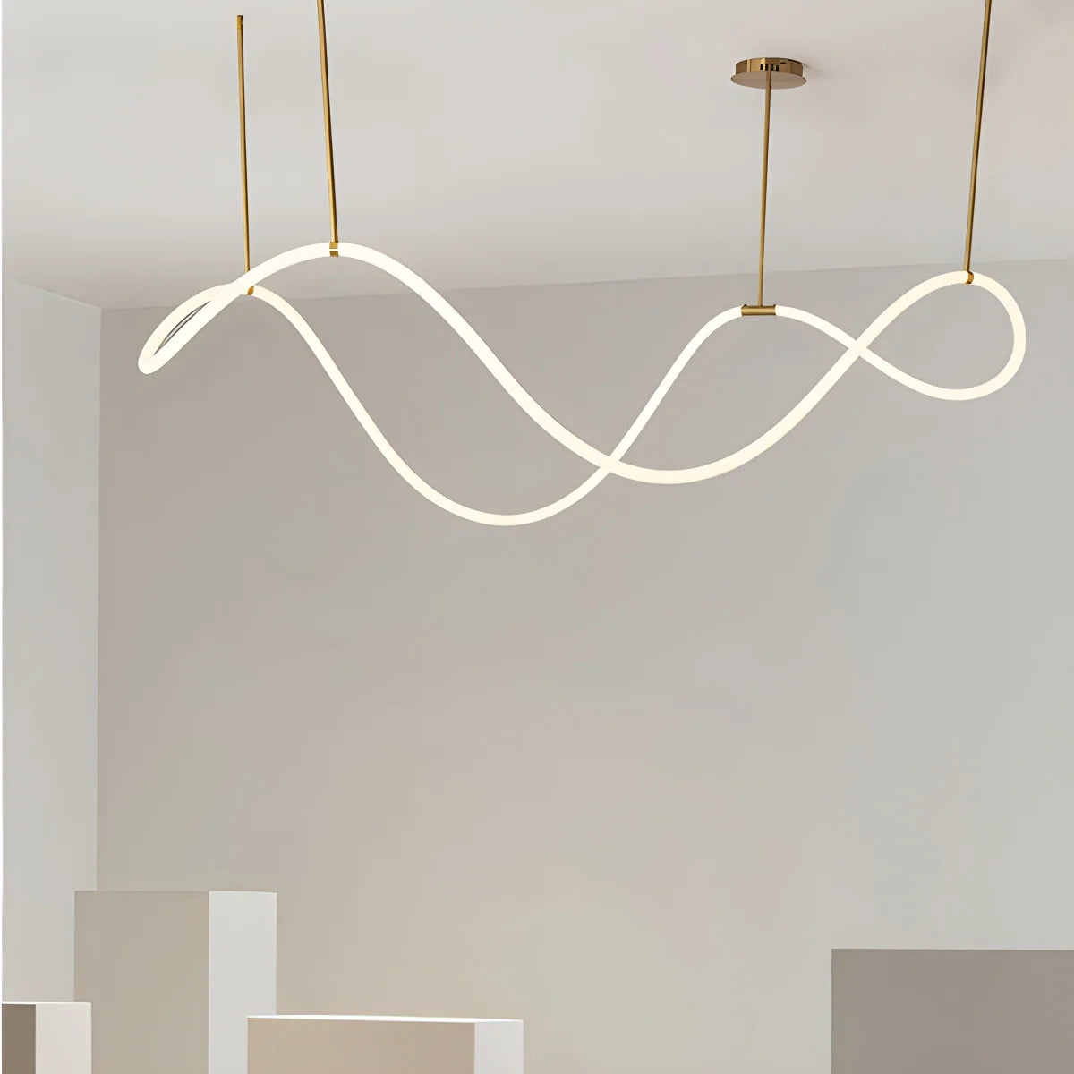 Nuvlight Modern Long Hose Led Pendant Light for Dining Room