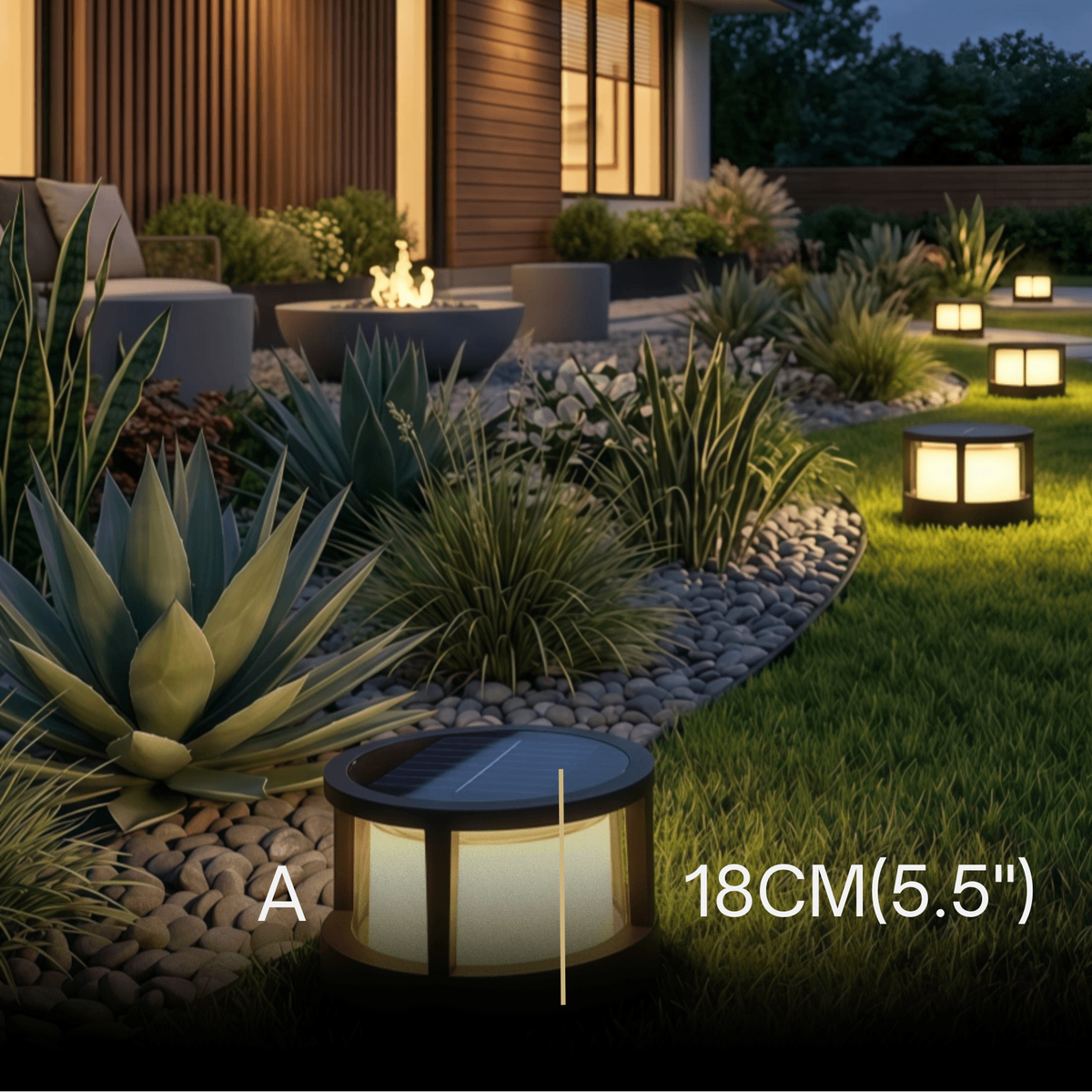 Stellar Modern Metal Outdoor Lamp - Black Cube & Cylinder Design