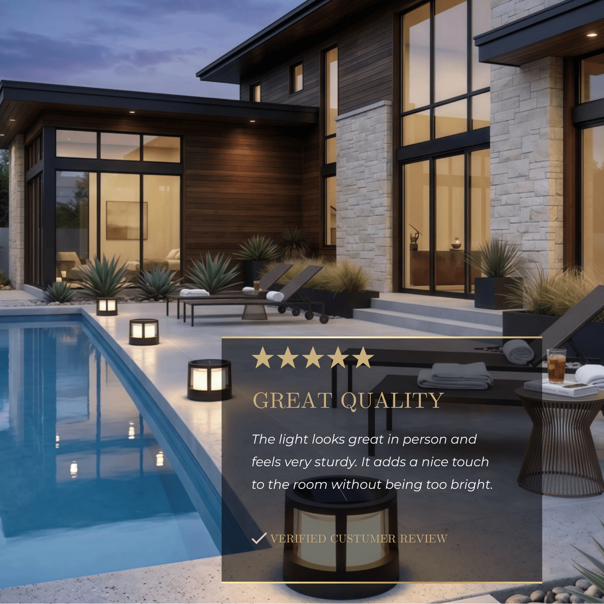 Stellar Modern Metal Outdoor Lamp - Black Cube & Cylinder Design