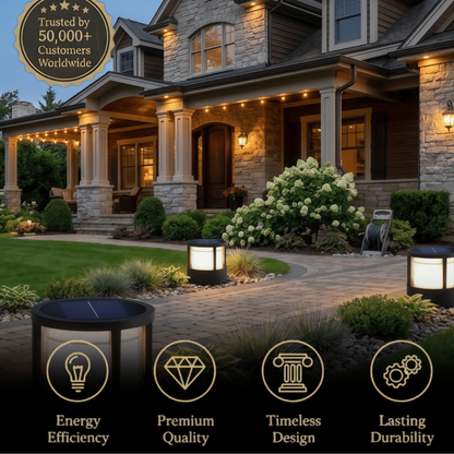 Stellar Modern Metal Outdoor Lamp - Black Cube & Cylinder Design