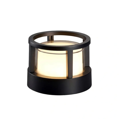 Stellar Modern Metal Outdoor Lamp - Black Cube & Cylinder Design