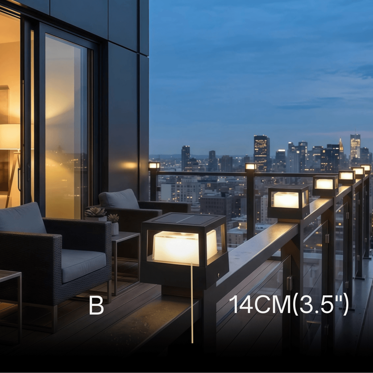 Stellar Modern Metal Outdoor Lamp - Black Cube & Cylinder Design