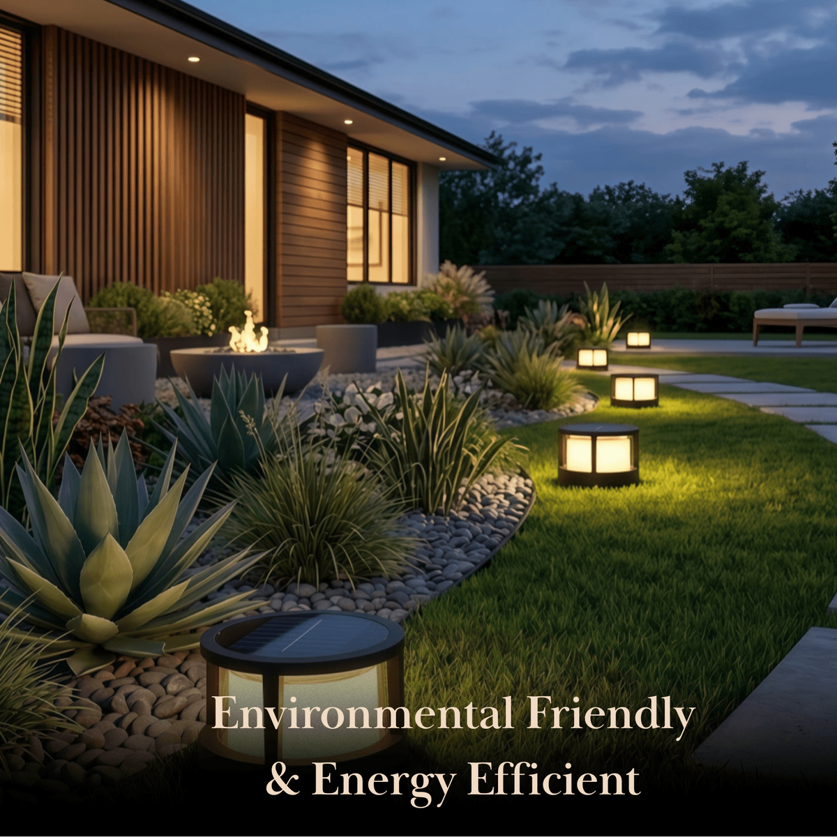 Stellar Modern Metal Outdoor Lamp - Black Cube & Cylinder Design