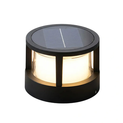 Stellar Modern Metal Outdoor Lamp - Black Cube & Cylinder Design