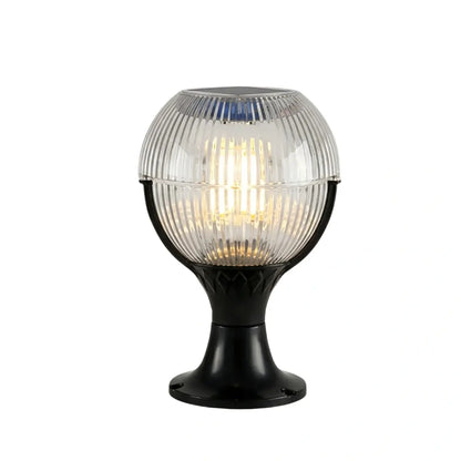 Nuvlight Outdoor Pillar Lights - Black Acrylic Bowled Design for Balcony
