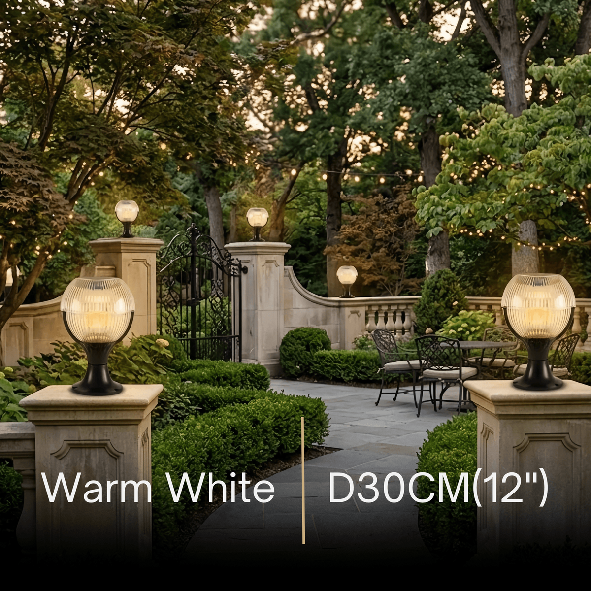 Lunara Modern Outdoor Pillar Lights - Black Acrylic Bowled Design for Balcony