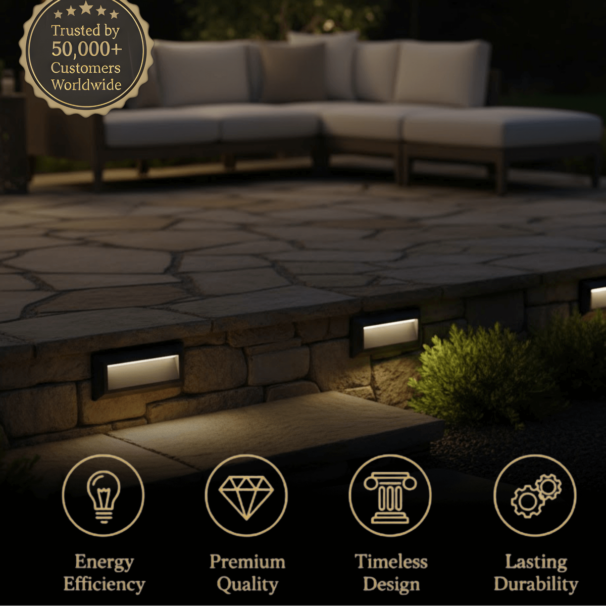 Arcato Modern Outdoor Step Deck Light – Waterproof Pathway Light for Courtyard/Staircase