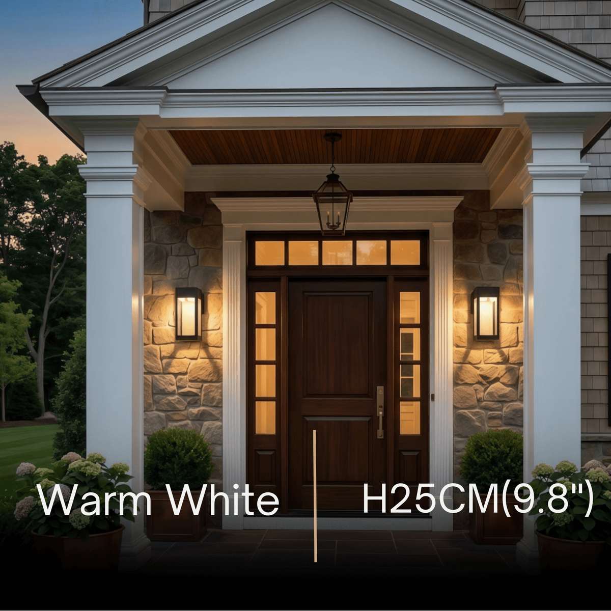 Irondale Modern Outdoor Wall Sconce – Metal Lantern with Sensor for Exterior Wall