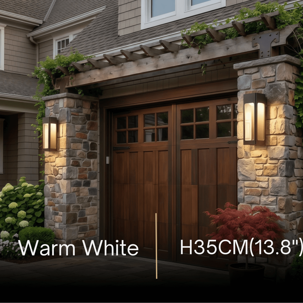 Irondale Modern Outdoor Wall Sconce – Metal Lantern with Sensor for Exterior Wall