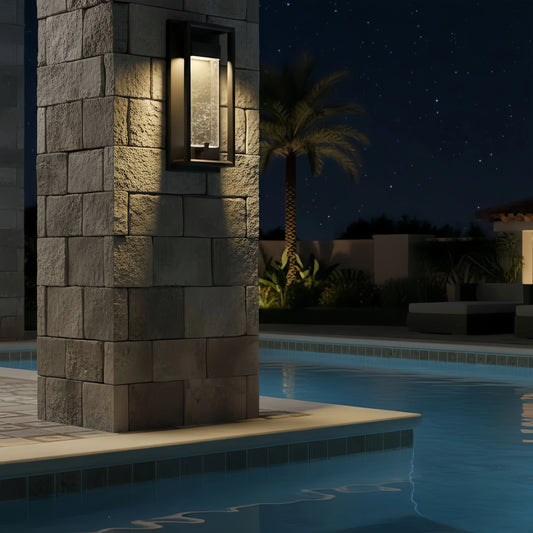 Nuvlight, Black Stainless Steel Open Frame Light for Patio/Entryway