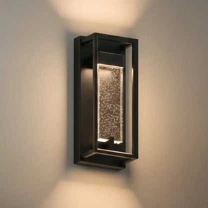 Arcato Modern Outdoor Wall Sconce, Black Stainless Steel Open Frame Light for Patio/Entryway