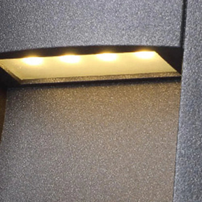 Irondale Modern Rectangular Outdoor Deck Step Light - Black Metal/Acrylic for Patio