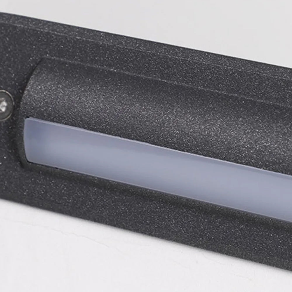 Arcato Modern Rectangular Outdoor Deck Step Light - Black Metal/Acrylic for Staircase