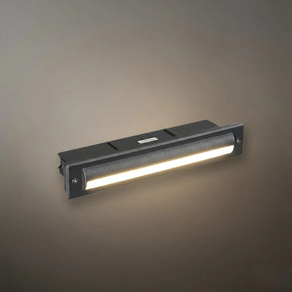 Arcato Modern Rectangular Outdoor Deck Step Light - Black Metal/Acrylic for Staircase