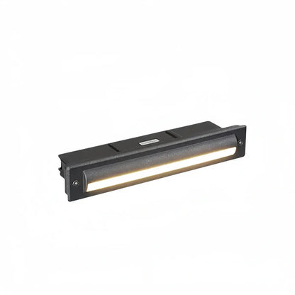 Nuvlight Modern Rectangular Outdoor Deck Step Light - Black Metal/Acrylic for Staircase