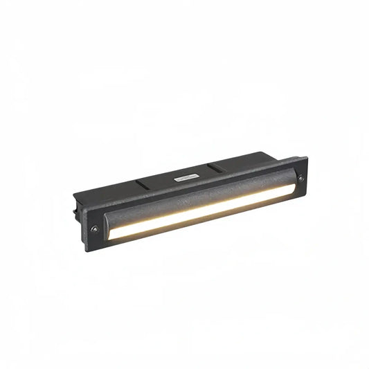 Nuvlight Modern Rectangular Outdoor Deck Step Light - Black Metal/Acrylic for Staircase