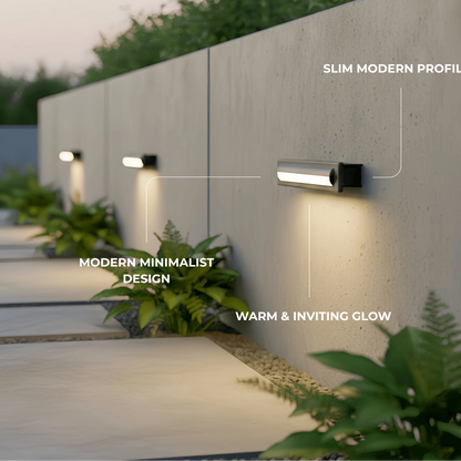 Arcato Modern Rectangular Outdoor Deck Step Light - Black Metal/Acrylic for Staircase