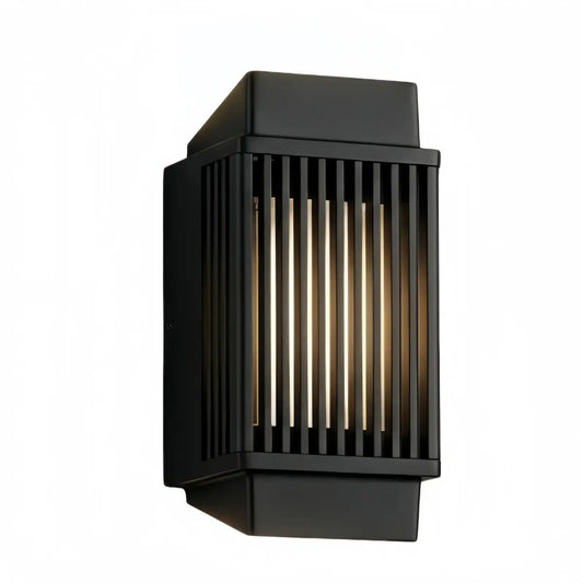 Nuvlight Modern Rectangular Outdoor Wall Lamp – Black Metal & Acrylic Light