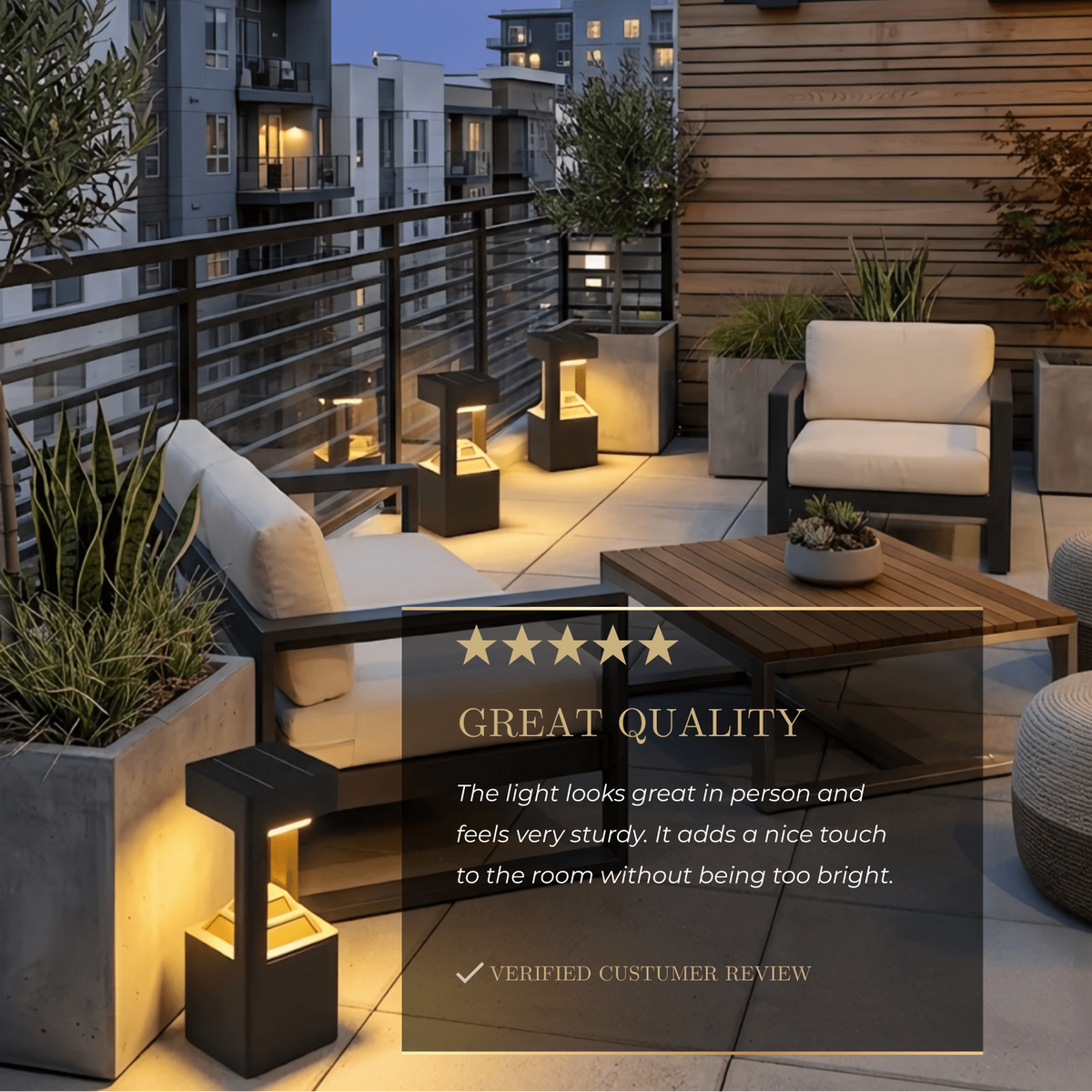 Arcato Modern Rectangular Solar Bollard Light – Black Hollow Metal Outdoor Lamp